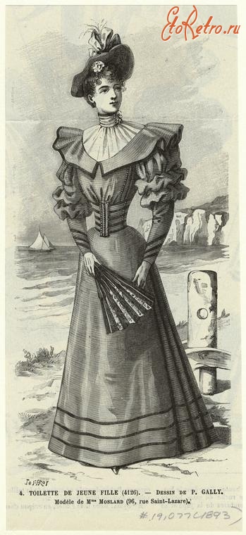 Ретро мода - Детский костюм . Франция, 1890-1899. Летнее платье, 1893