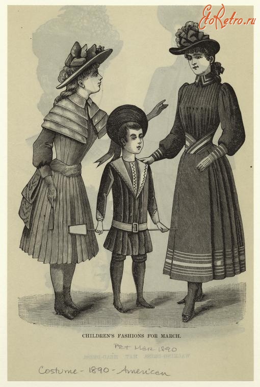 Ретро мода - Детский костюм. США, 1890-1899. Детская мода, март 1890