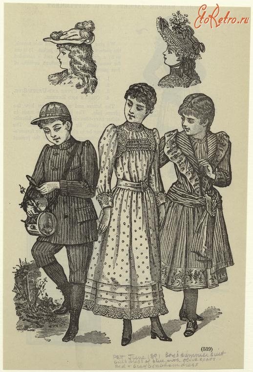 Ретро мода - Детский костюм. США, 1890-1899. Летняя мода, 1891