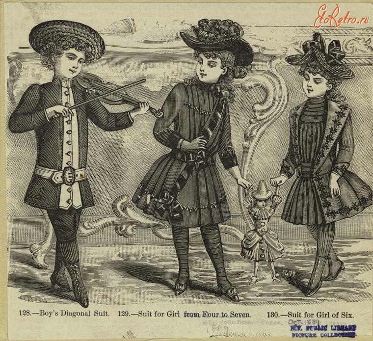 Ретро мода - Детский костюм. США, 1880-1889. Одежда для посещений, 1889