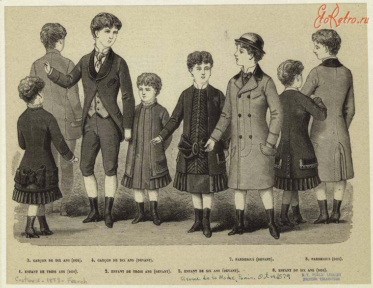 Ретро мода - Детский костюм. Франция, 1870-1879. Одежда для прогулок, 1879