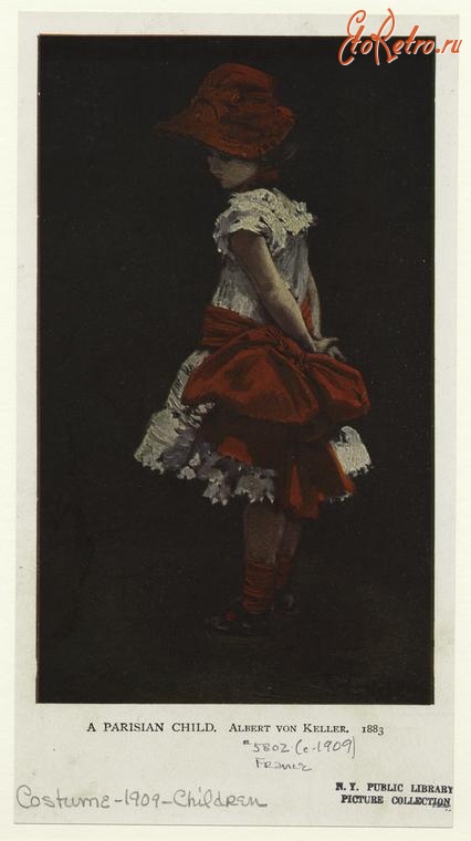 Ретро мода - Детский костюм, 1900-1909. Парижский стиль, 1883