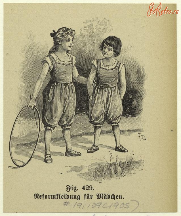 Ретро мода - Детский костюм, 1900-1909. Спортивная одежда, 1905