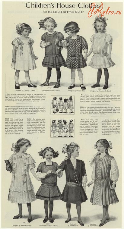 Ретро мода - Детский костюм, 1910-1919. Домашняя одежда, 1912  1