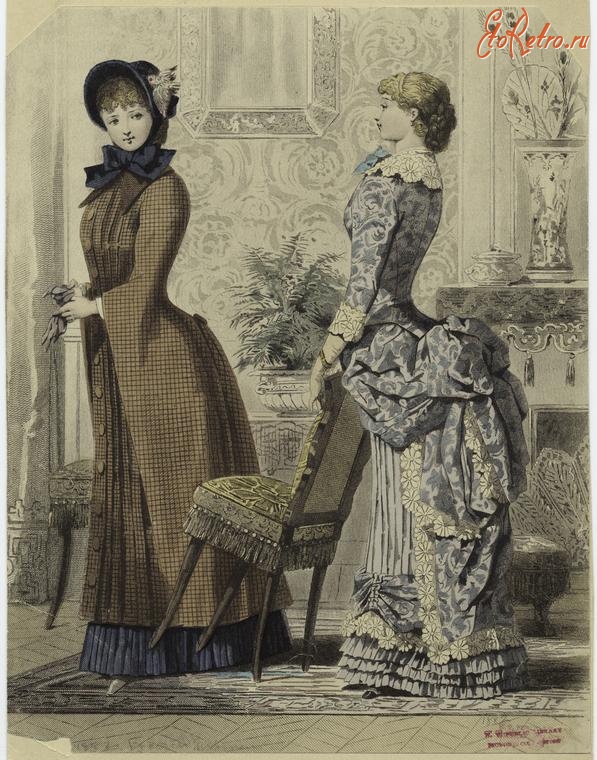 Ретро мода - Женский костюм. Франция, 1880-1889. Одежда для визитов. 1882