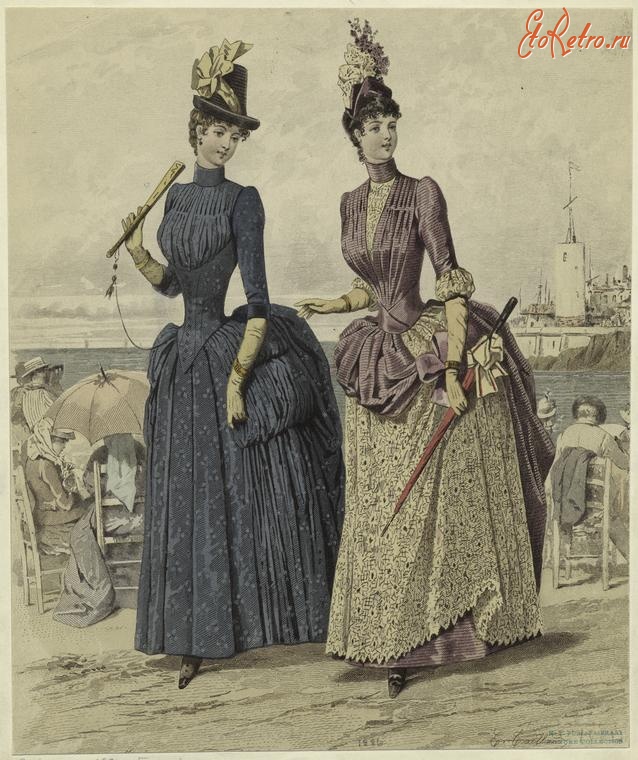 Ретро мода - Женский костюм. Франция, 1880-1889. Одежда для прогулок, 1886
