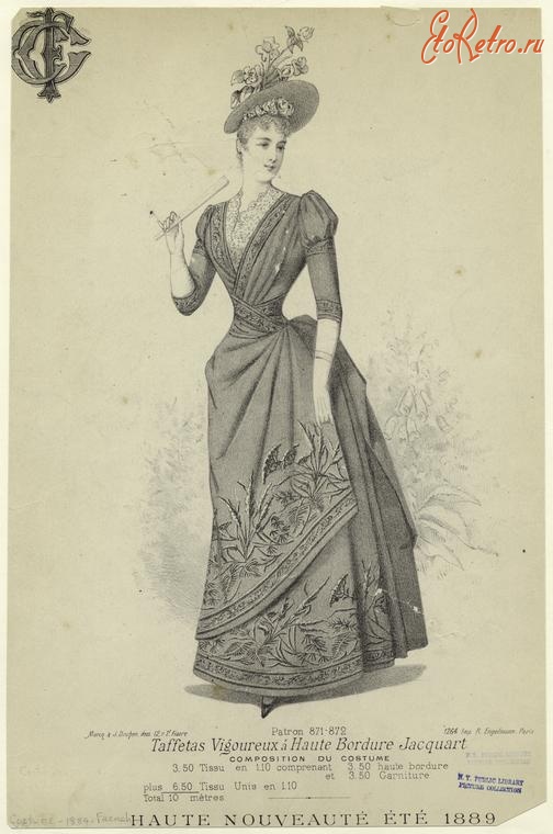 Ретро мода - Женский костюм. Франция, 1880-1889. Высокий стиль, 1889
