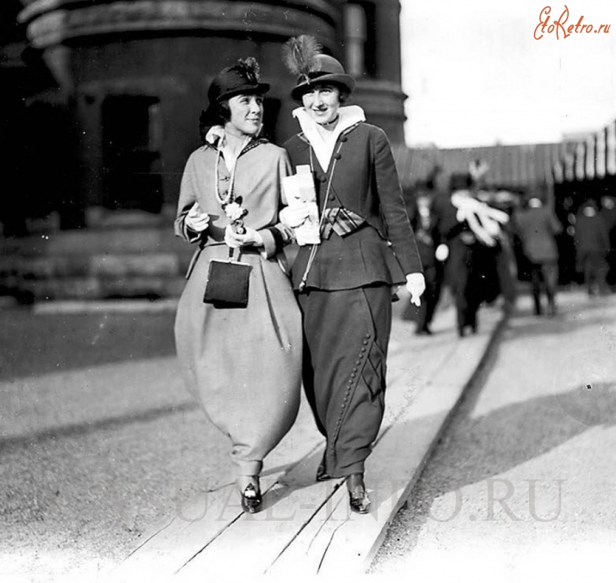 Ретро мода - Дамы в хромых юбках, Торонто 1912 год