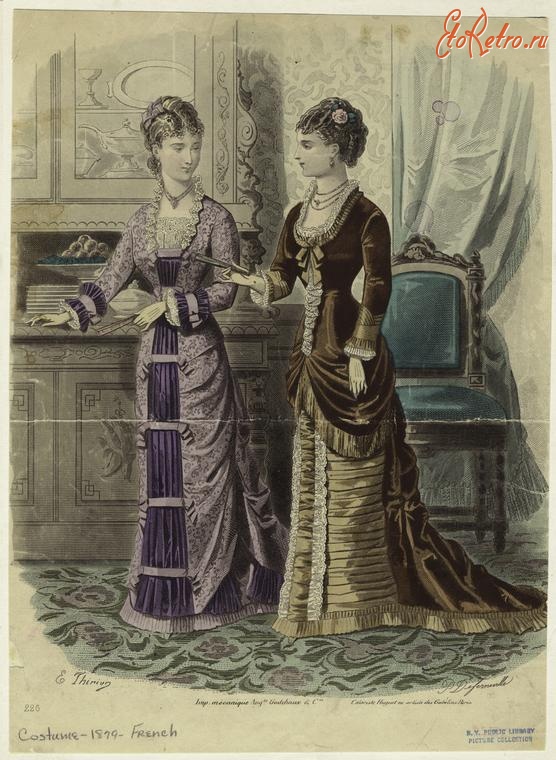 Ретро мода - Женский костюм. Франция, 1870-1879. Одежда для приёмов, 1879