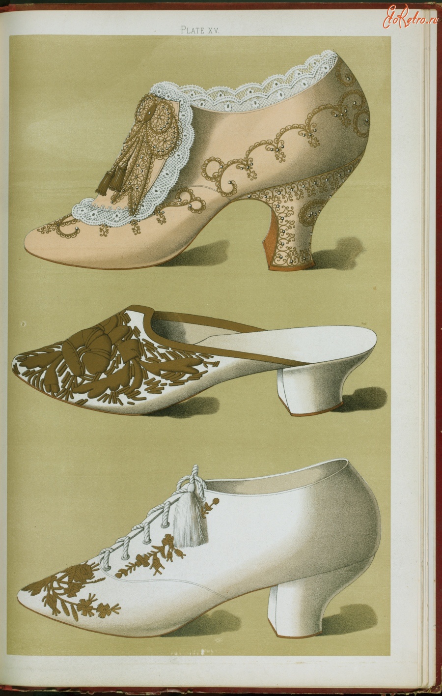 Ретро мода - Ботинки Оксфорд и туфли с золотой вышивкой
