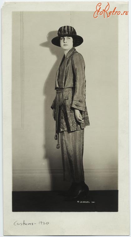 Ретро мода - Костюм 1920-1929. Жакет с поясом и шляпа