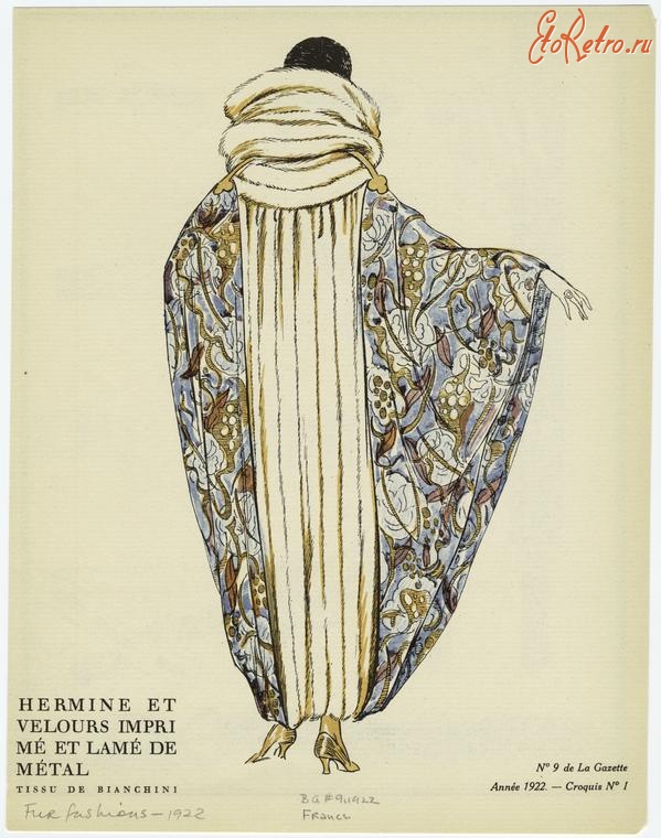 Ретро мода - Костюм 1920-1929. Меховое манто из горностая