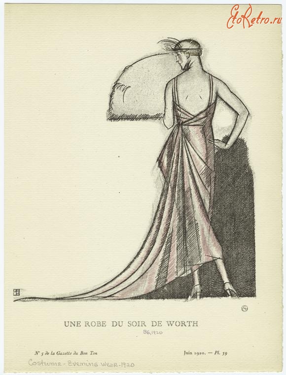Ретро мода - Костюм 1920-1920. Вечернее платье от Де  Уорт