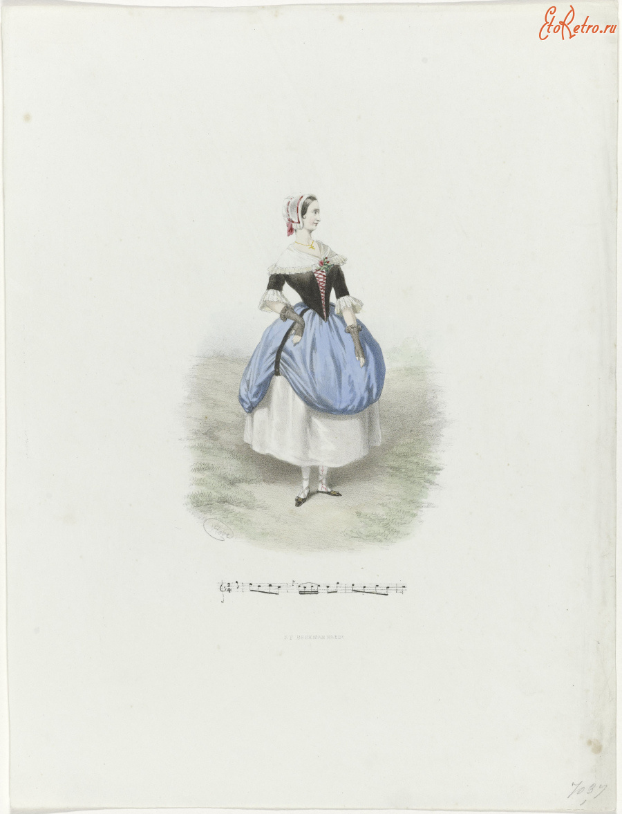 Ретро мода - Женщина в историческом костюме прусской крестьянки