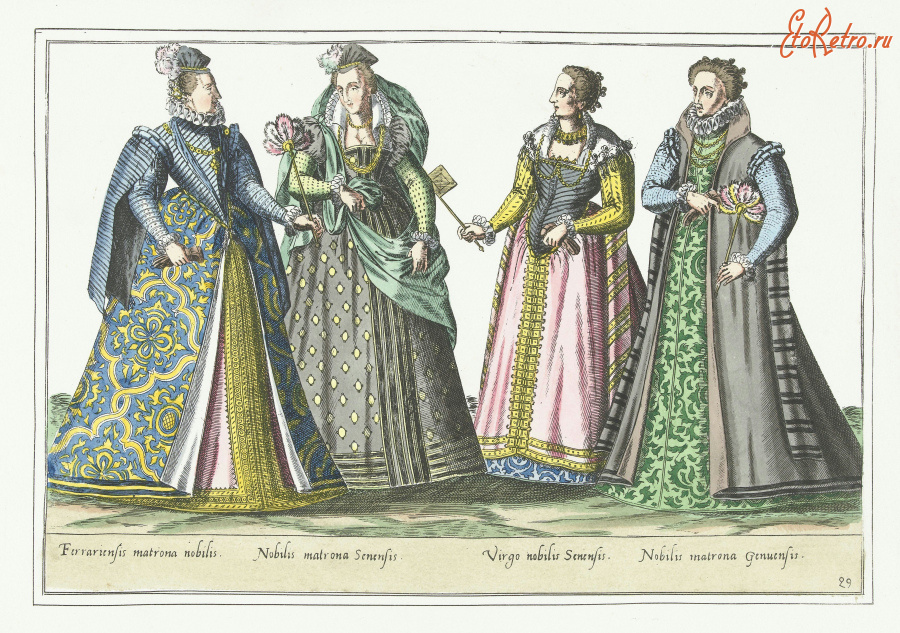 Ретро мода - Итальянский женский костюм XVI века, около 1580