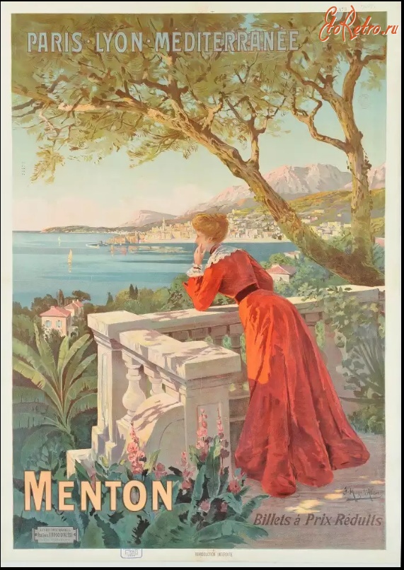 Плакаты - Железные дороги. Ментон, 1904