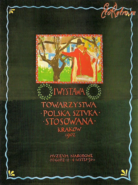 Плакаты - Плакат.   Краків. Виставка Польської компанії прикладного мистецтва. 1902 р.