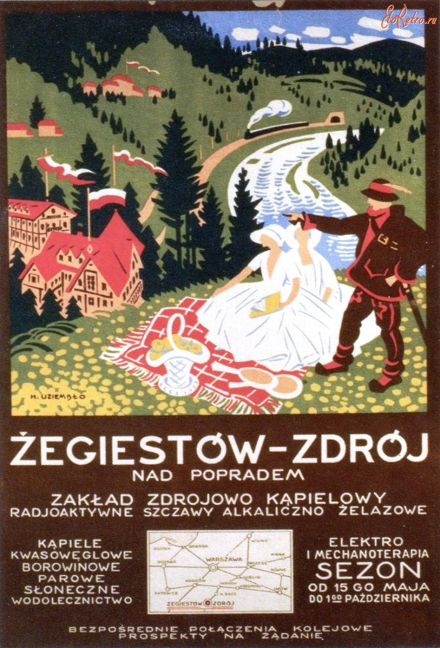 Плакаты - Туристичні плакати 1930-х років. Польша. Жегестув-курорт.