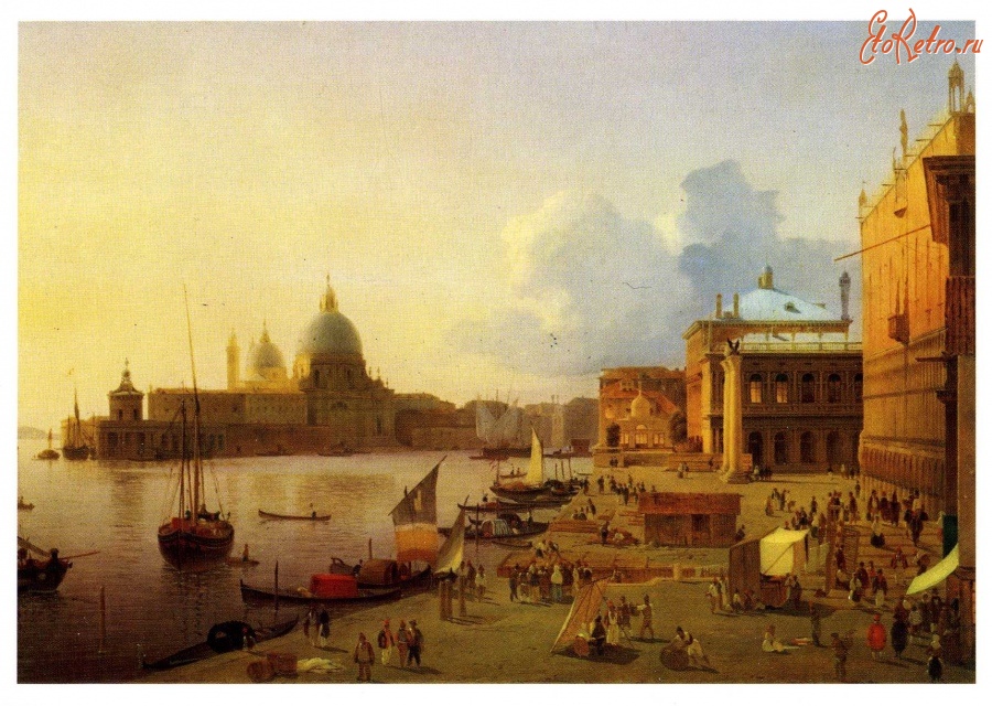Ретро открытки - А.Н.Мордвинов. Набережная дельи Скиавони в Венеции.