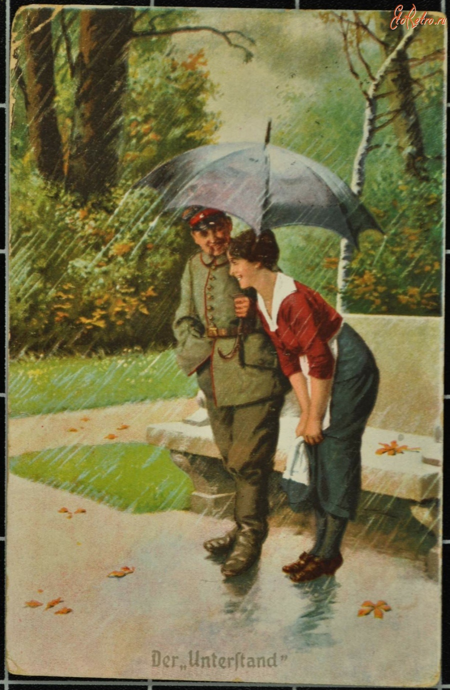 Ретро открытки - Укрытие, 1917