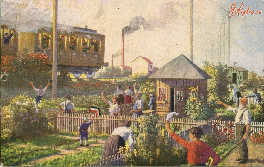 Ретро открытки - На Запад, 1916