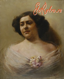 Ретро открытки - Портрет  молодої жінки.