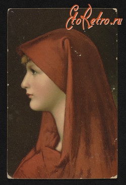 Ретро открытки - Ретро-поштівка.  Портрет жінки. Fabiola. Французський живопис.