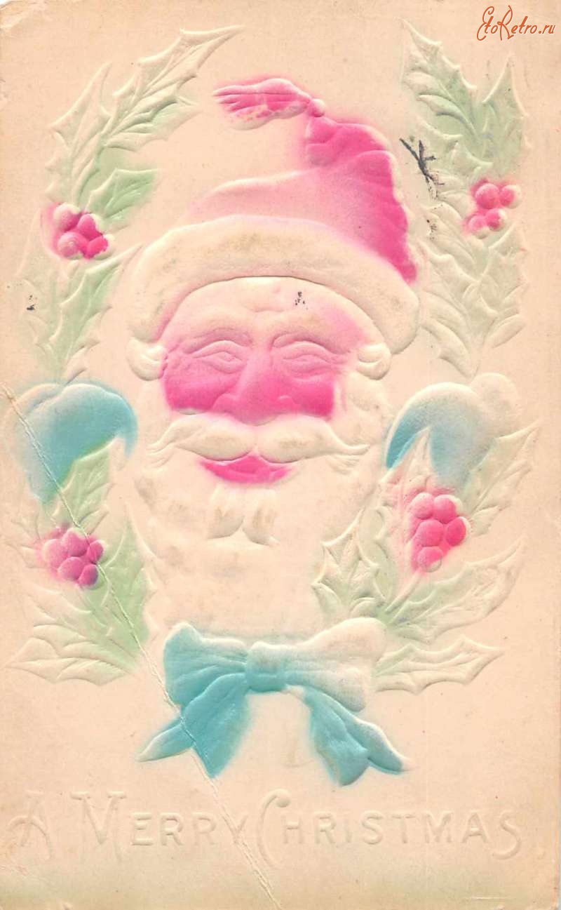 Ретро открытки - Счастливого Рождества. Санта Клаус