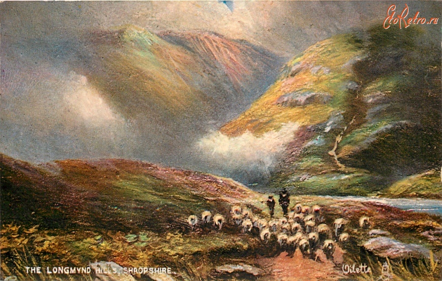 Ретро открытки - Лонгминдские холмы в Шропшире
