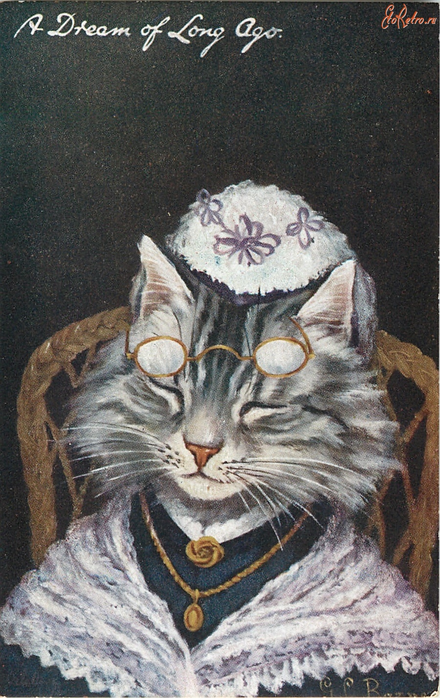 Ретро открытки - Изучение кошек. Воспоминания о былом
