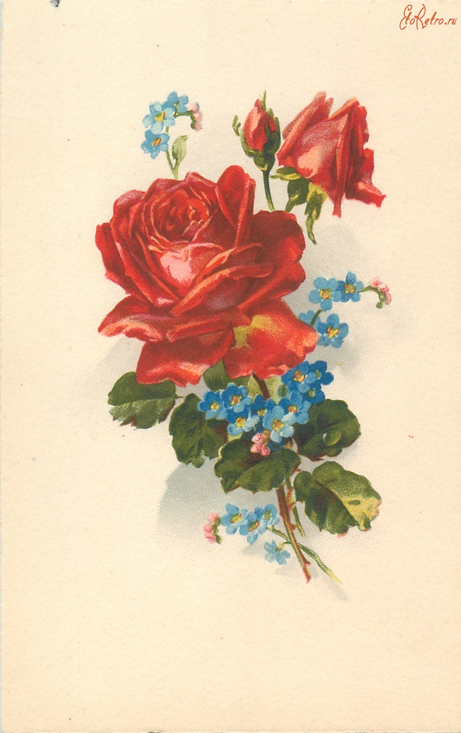 Старые открытки с розами
