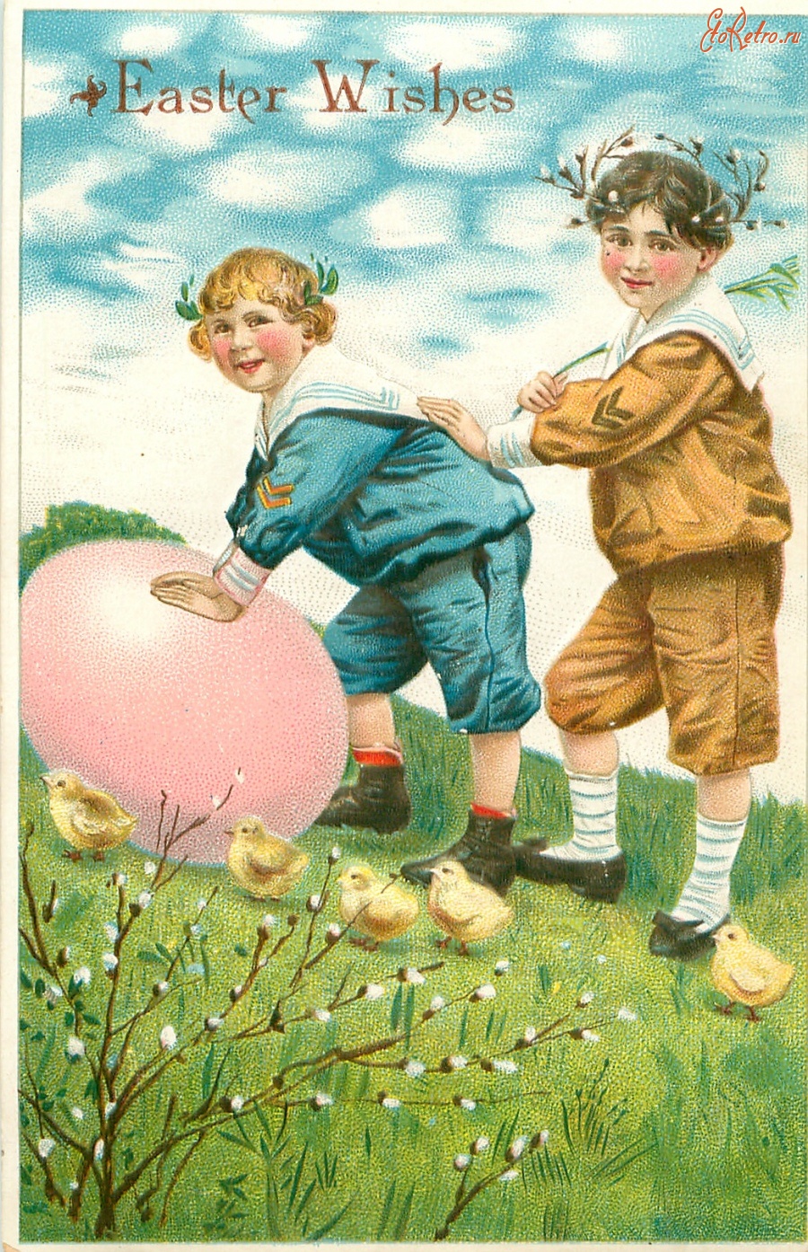Пасхальная открытка с мальчиком