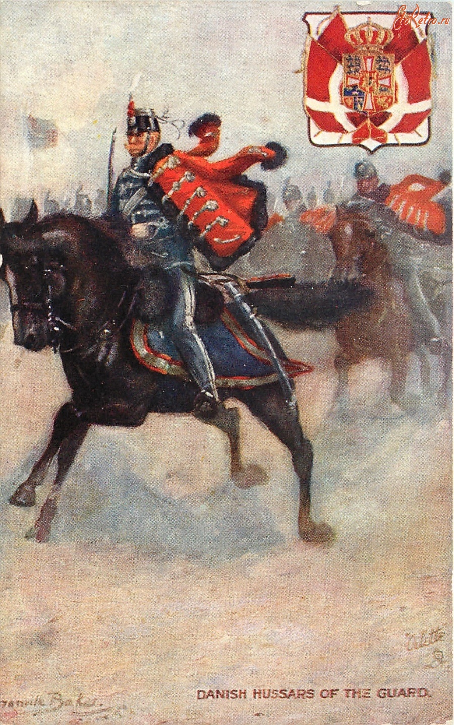 Ретро открытки - Датский Гвардейский гусарский полк