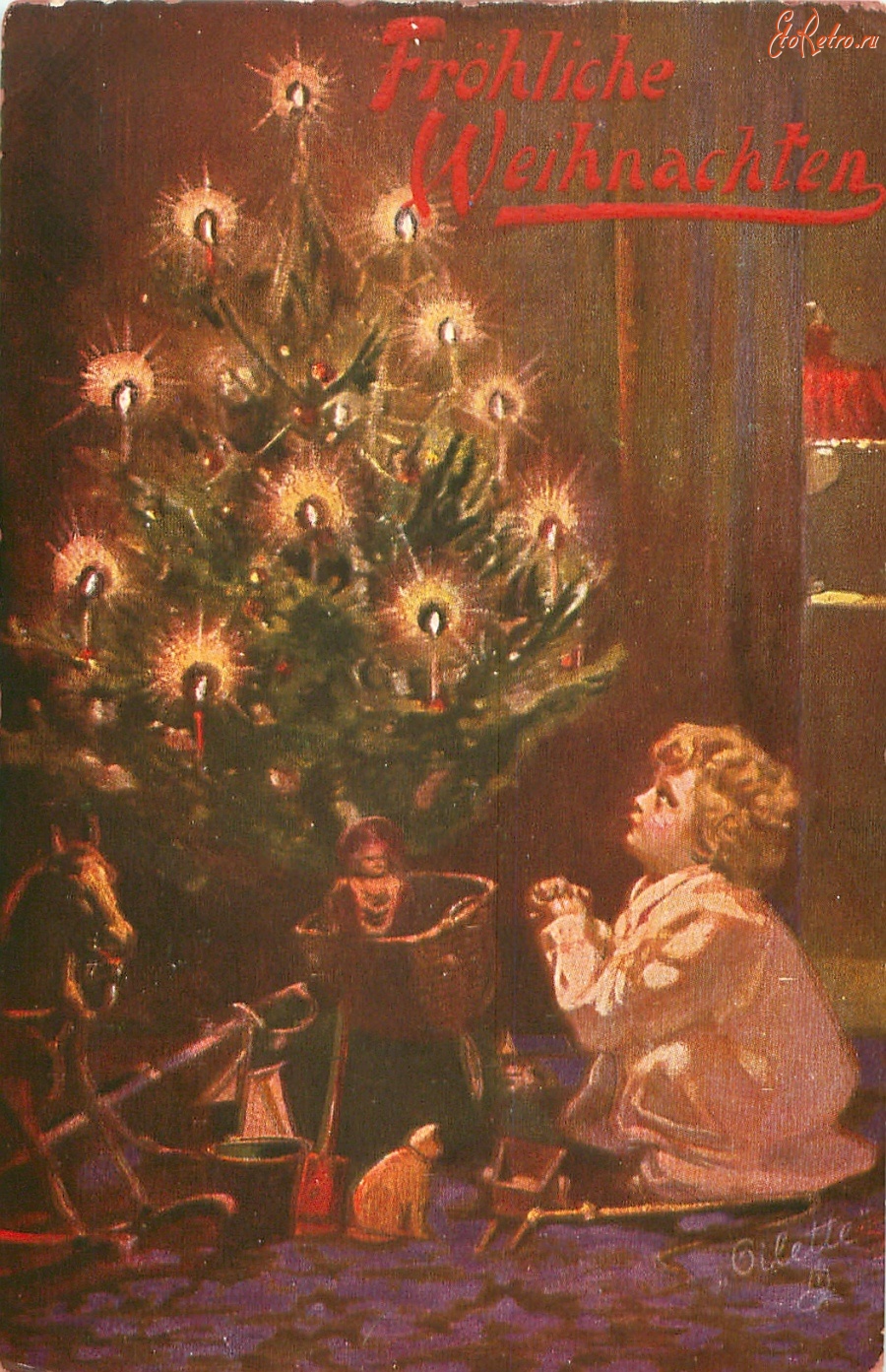 Ретро открытки - Великолепный рождественский праздник