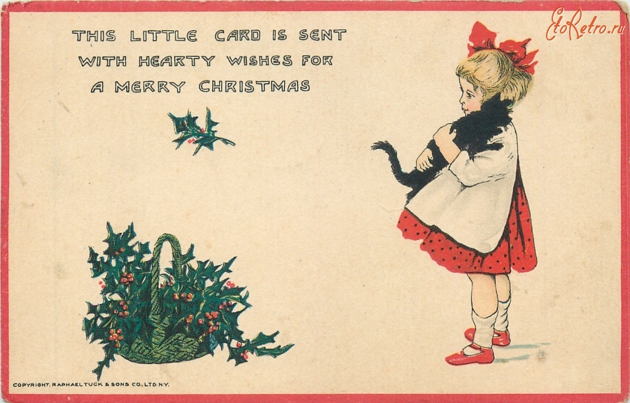 Ретро открытки - Маленькая открытка и сердечные пожелания от меня