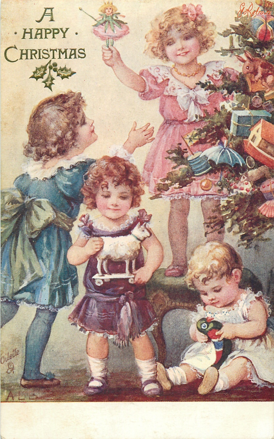 Старинные Рождественские открытки с детьми