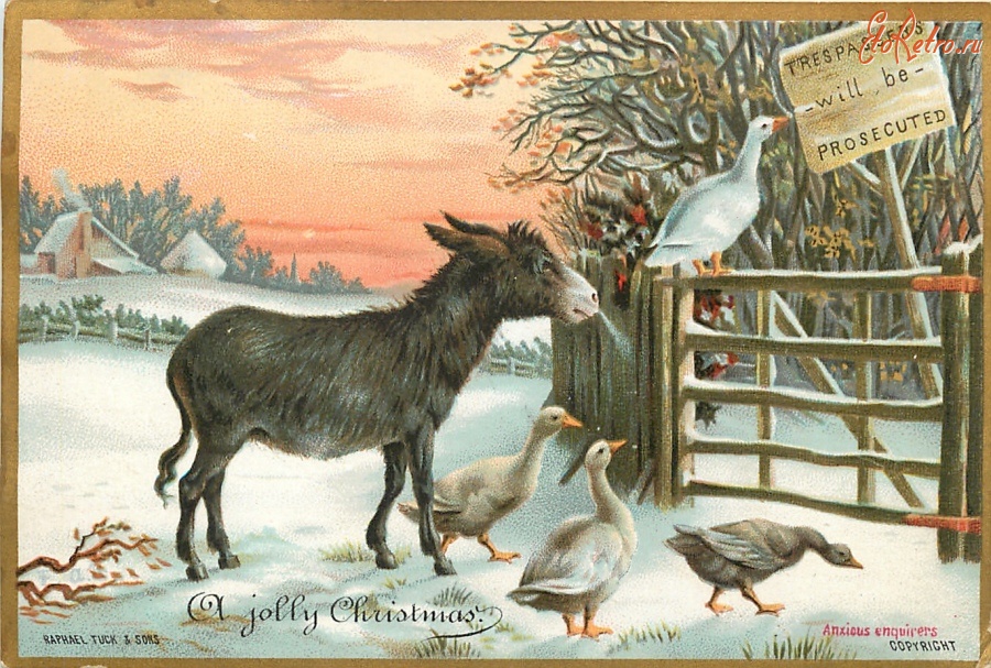 Ретро открытки - С Рождеством и Новым Годом. Тревожные распросы