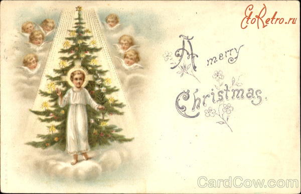 Ретро открытки - Ретро-поштівка.  З Різдвом Христовим.