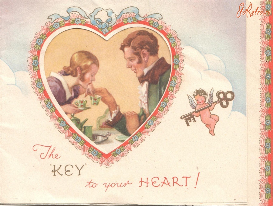 Ретро открытки - Ключ к вашему сердцу