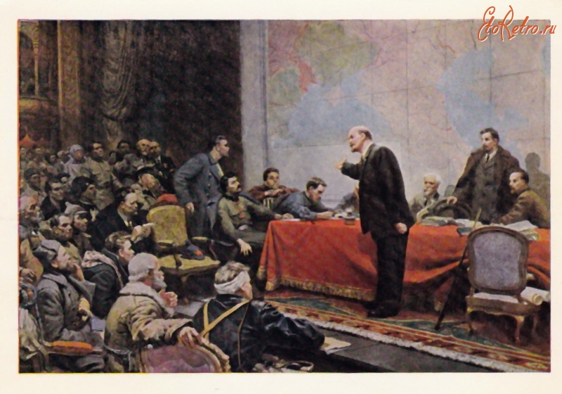 Ретро открытки - Выступление Ленина
