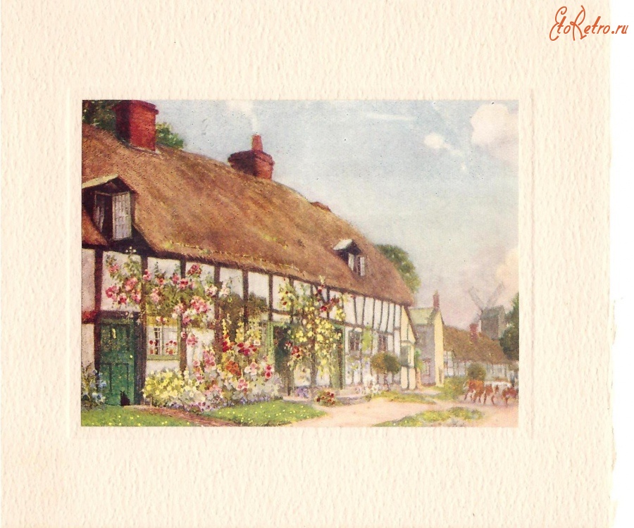 Ретро открытки - Сад у деревенского дома