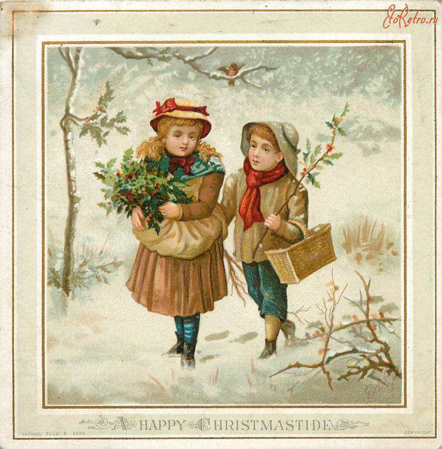 Рождественская открытка викторианской эпохи