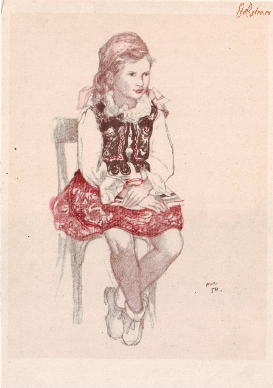 Ретро открытки - Польская  девочка.