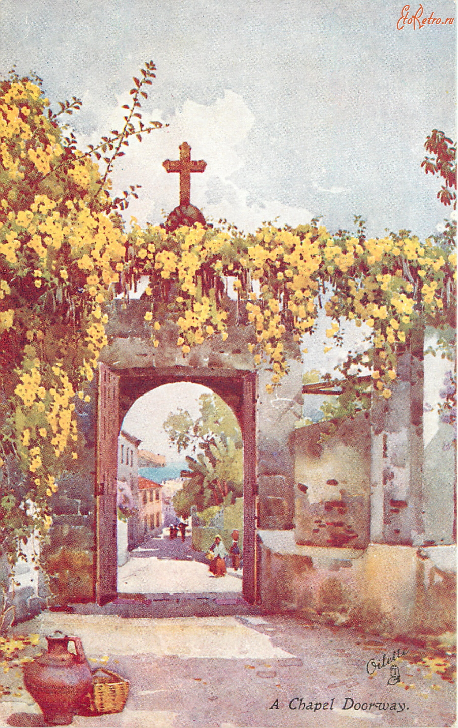 Ретро открытки - Цветы и сады Мадейры. Дверь часовни