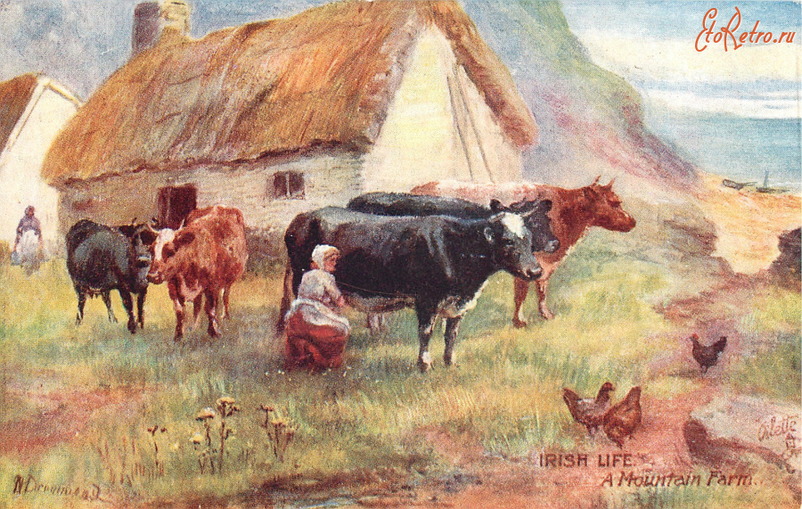 Ретро открытки - Нора Драммонд. Горная ирландская ферма
