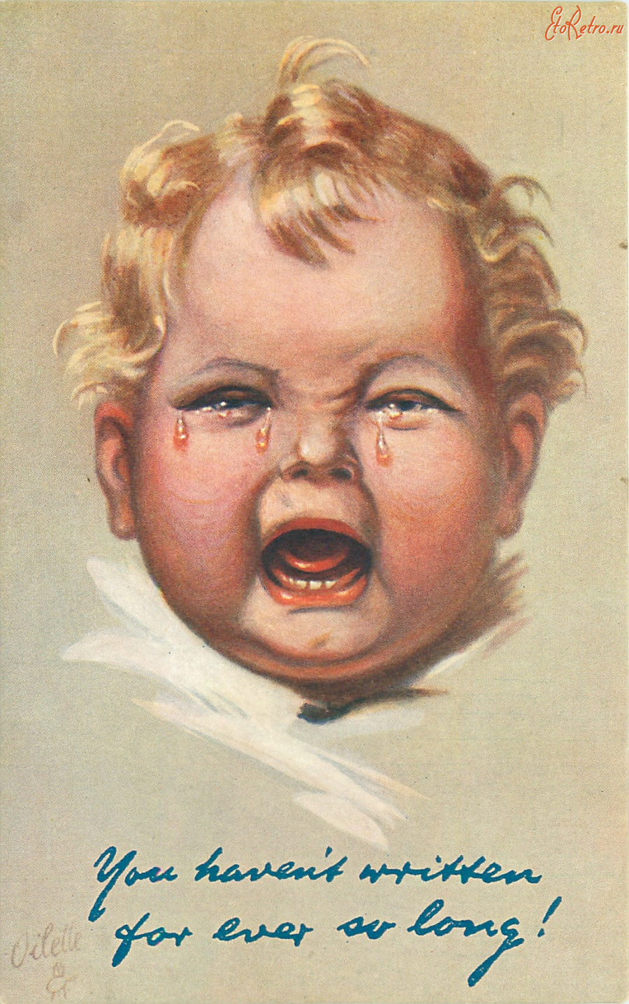 Ретро открытки - - От тебя так давно не было писем !