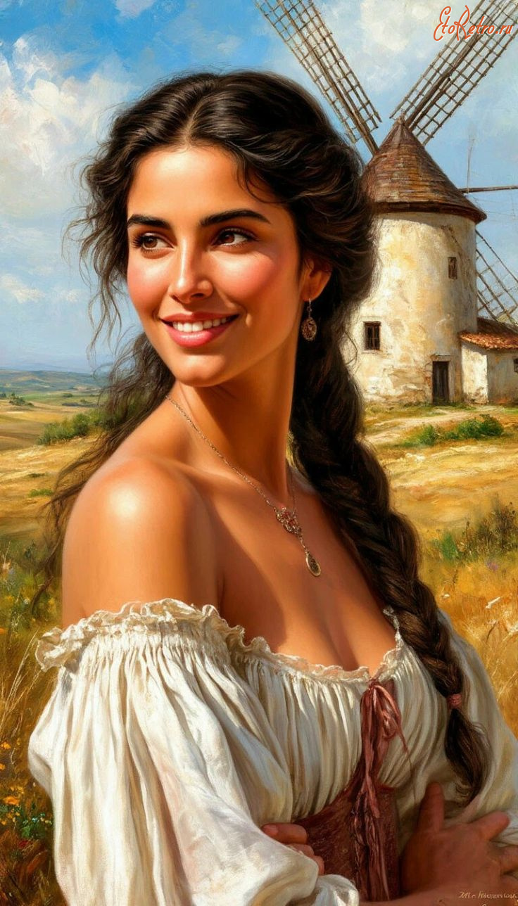 Ретро открытки - Ретро-открытка.  Дульсинея.