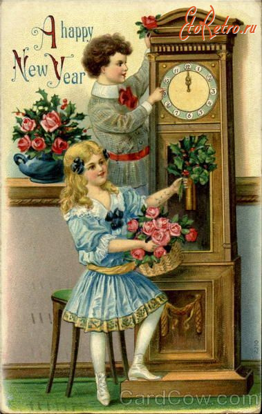 Ретро открытки - Ретро листівка.  З Новим  Роком.