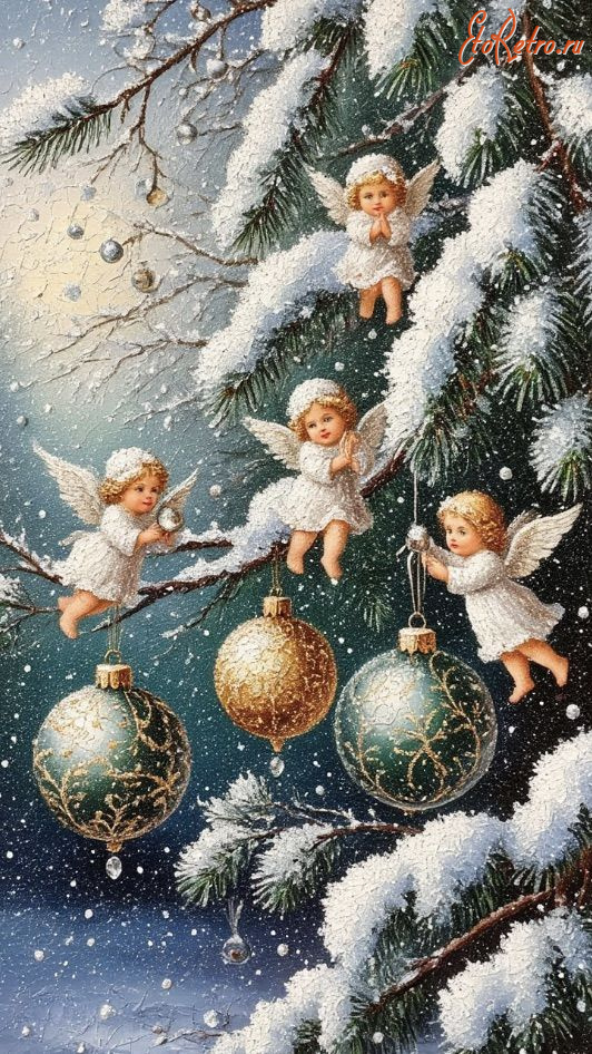 Ретро открытки - Ретро листівка.  З Новим  Роком.