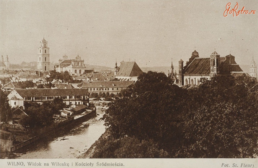 Вильнюс - Вільно. Вид на Віленку і Костели Середмісття.